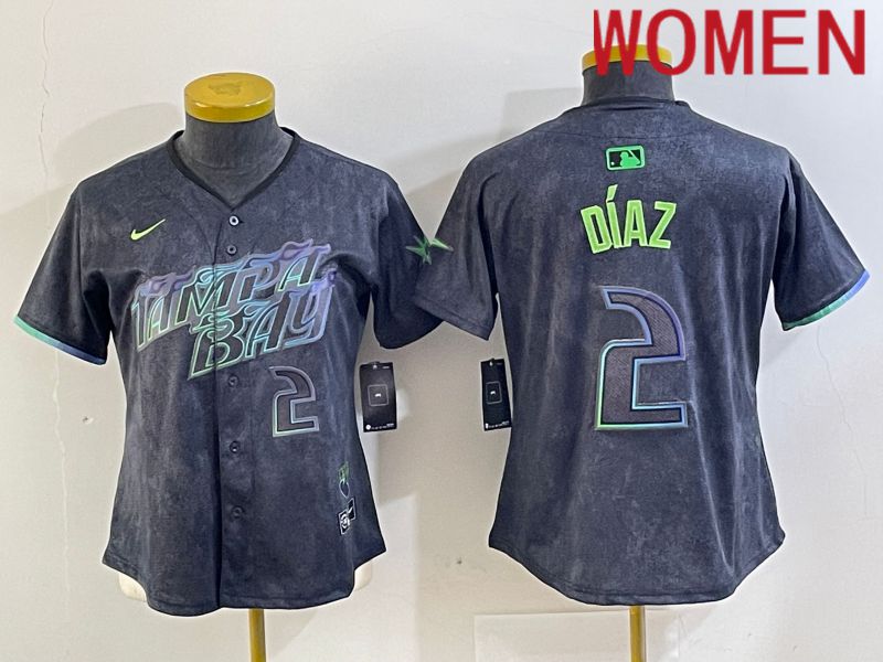 Women Tampa Bay Rays 2 Diaz Nike MLB Limited City Connect Black 2024 Jersey style 4